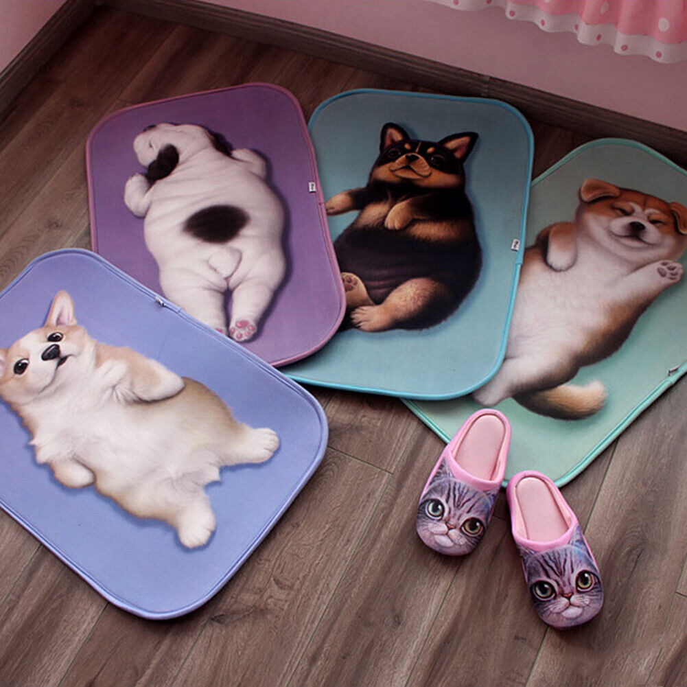 US Cat Dog Non-Slip 3D Doormat Kitchen Bathmat Bedrooms Patio Stair Carpet Mat