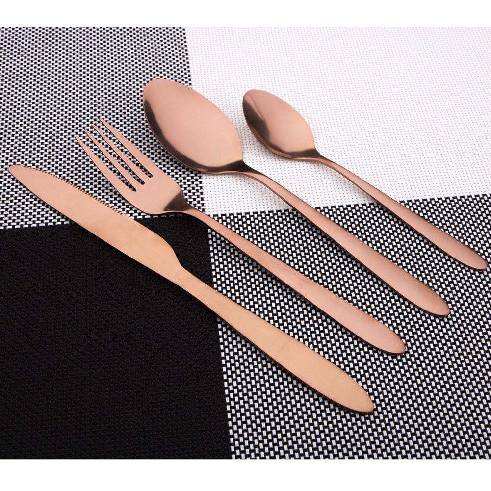 4Pcs Flatware Rainbow Dinnerware Stainless Steel Tableware Set Fork Spoon Knife
