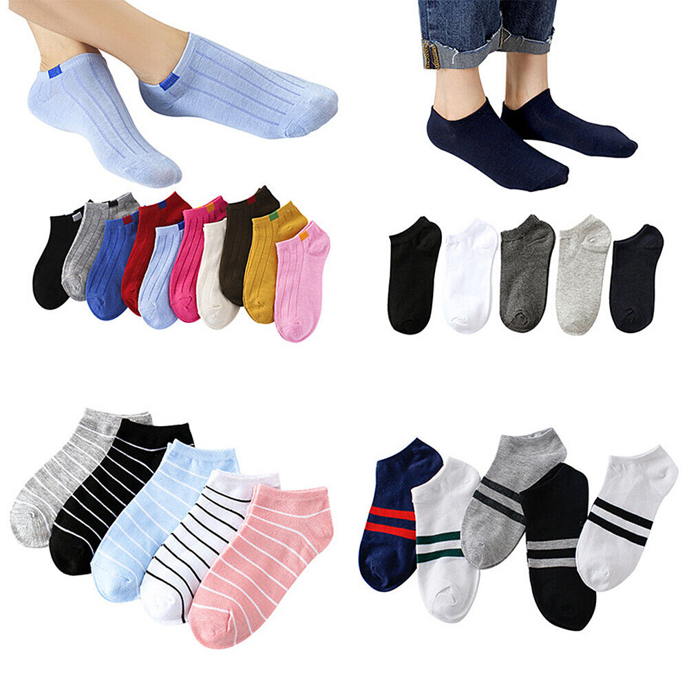 US 5 Pairs Men Women Low Cut Liner Multi Pattern Boat Socks Daisy Bear Stripes