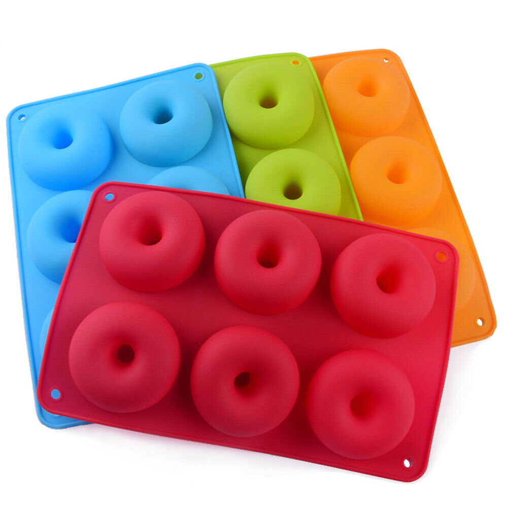 US Silicone Donut Mold Donut Mould Pan Baking Tray Bagels Cake Biscuit Muffins