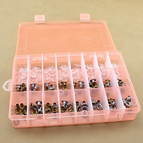 2 Pack 24 Grids Plastic Storage Box Jewelry Earring Tool Containers Organizer