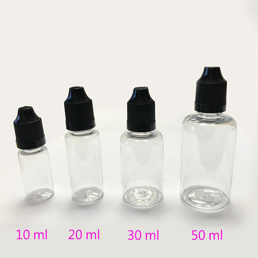 US 10~50ml Lot PET Dropper Plastic Bottle for Liquid Eye Drop Paints Essence Oil