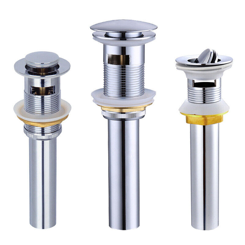 Pop-Up Drain Vessel Sink Waste Bathroom Basin Stopper Polished Chrome