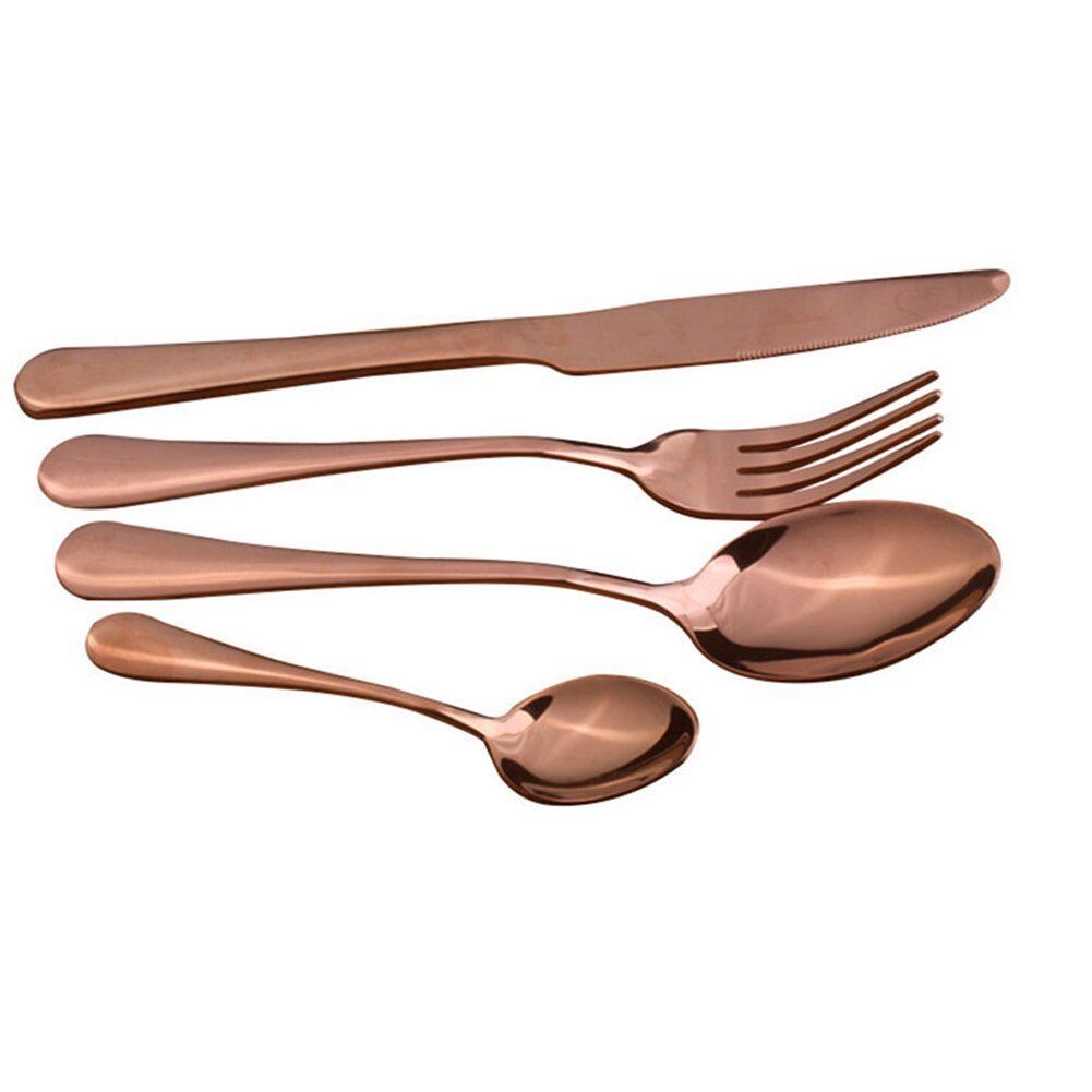 4Pcs Flatware Rainbow Dinnerware Stainless Steel Tableware Set Fork Spoon Knife