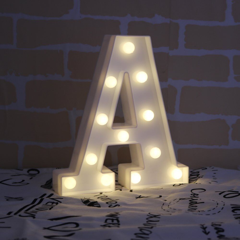 Light Up Letter LED Alphabet PlasticParty Sign Wedding Festival Stand Decoration