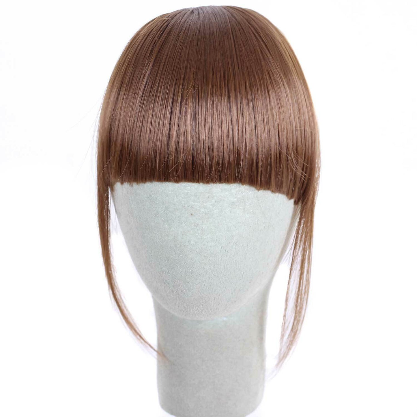 US Clip in on Thin Neat Bangs Human Hair Front Fringe Hair Extensions Hairpiece