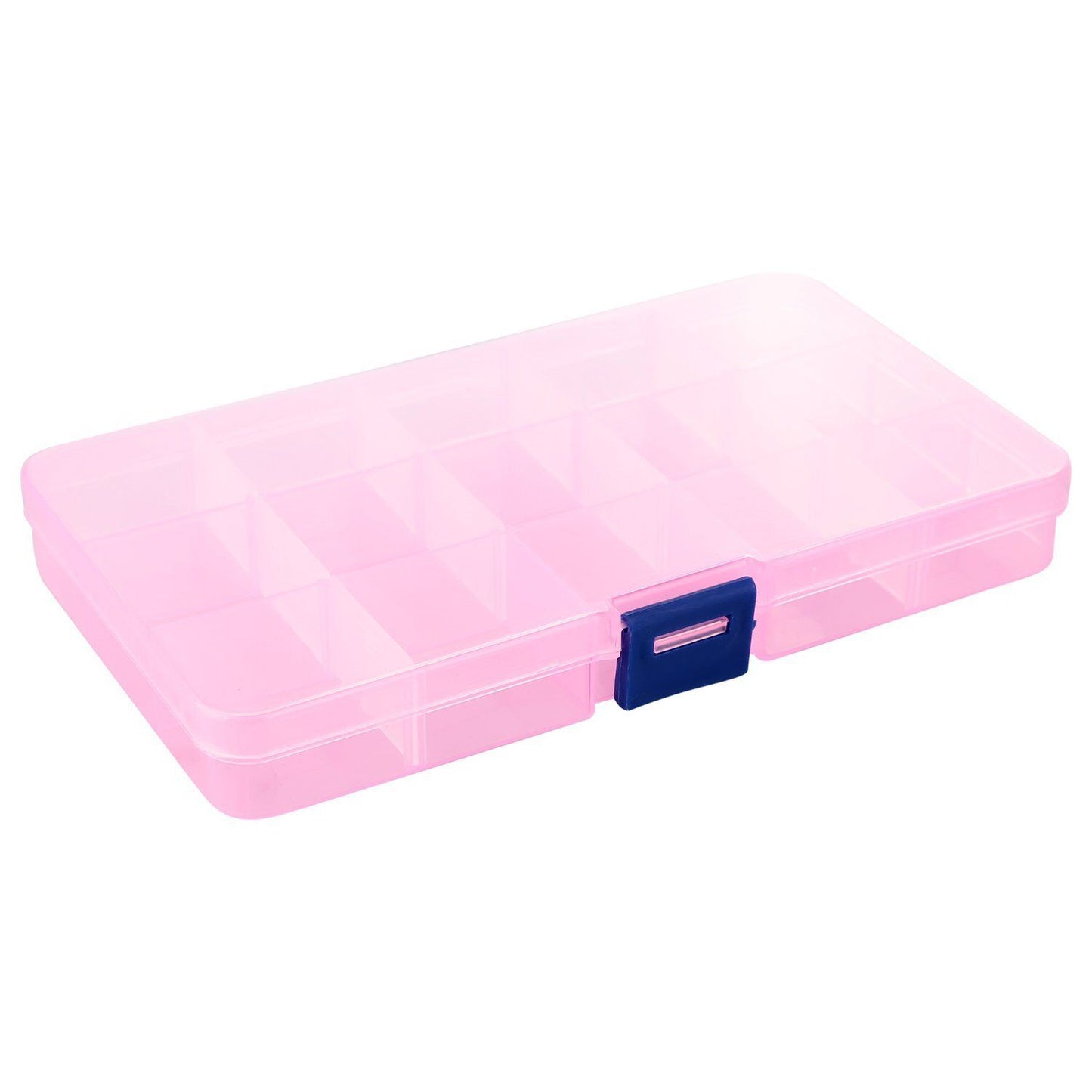 2 Pack Plastic Storage Box Jewelry Earring Tool Containers w/Divider, 10-15 Grid