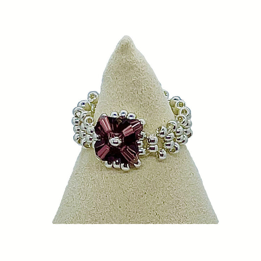 Magik Custom Flower 3D 4-Petal Flower Floral Luxury Ring Women Girl Holiday Gift