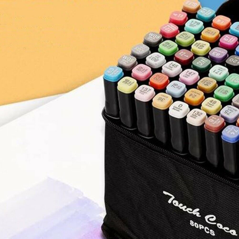 US Permanent Art Sketch Drawing Marker Set Alcohol Markers Double Tipped Markers