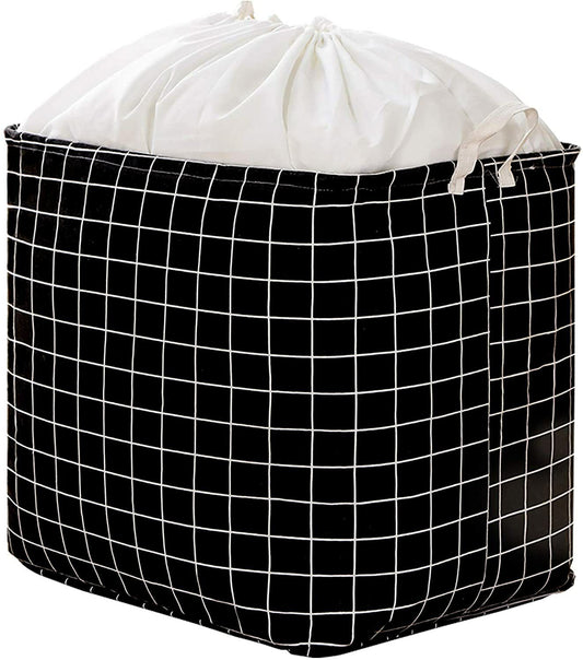 US 100L Rectangular Laundry Basket Handle Drawstring Storage Bin Boxes Organizer