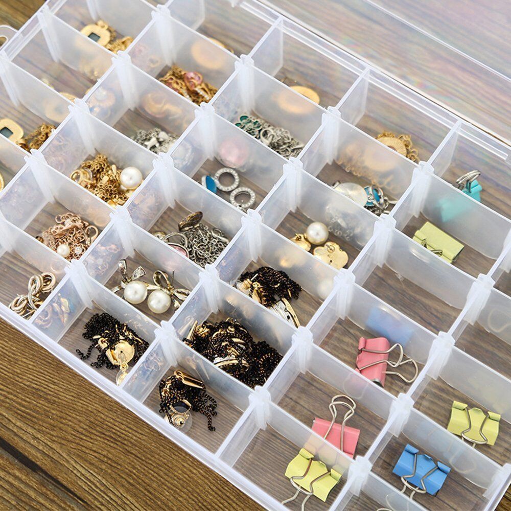 36 Grid Box Storage Organizer Case Display Collection w/ Adjustable Divider Big