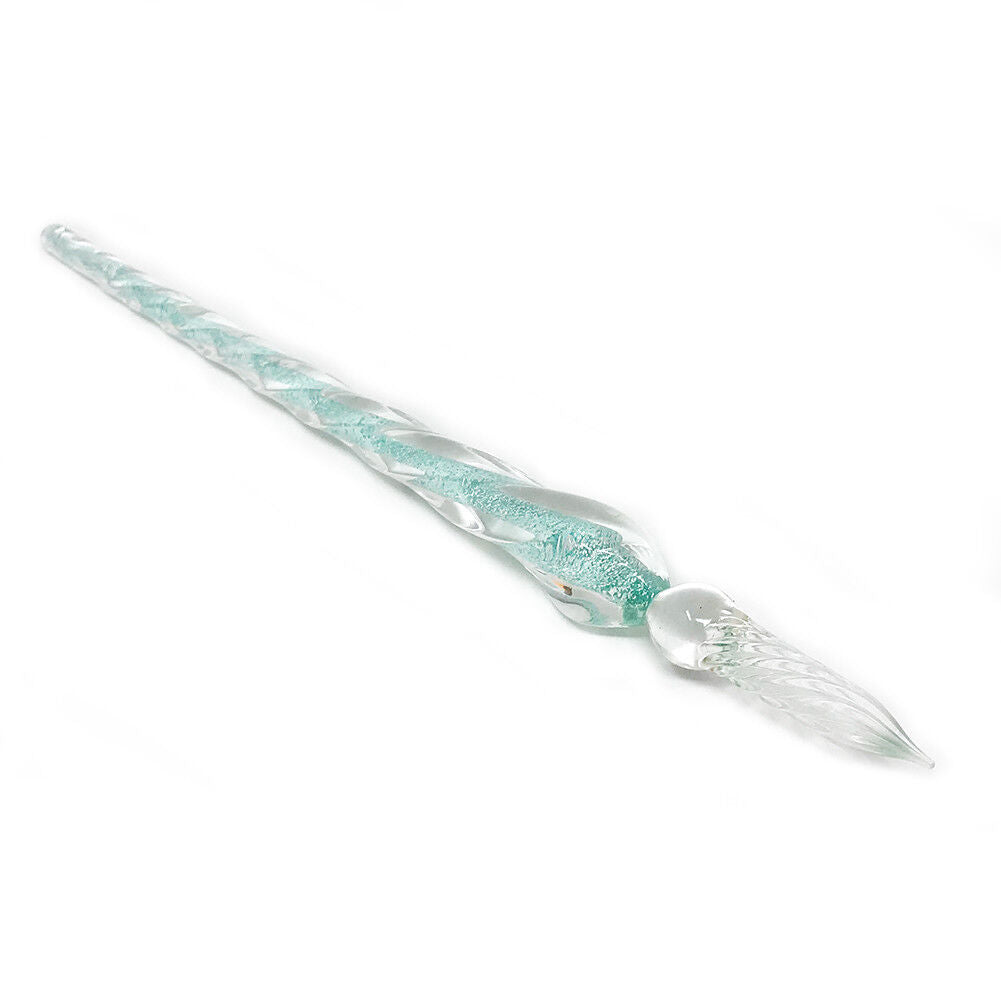 US 3D Glass Signature Pen Nib Elegant Crystal Dip Sign Pen w/ Box Gift Holiday
