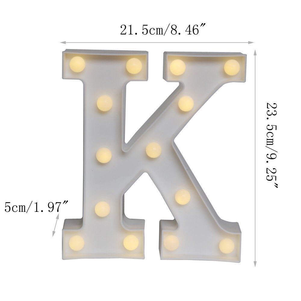 Light Up Letter LED Alphabet PlasticParty Sign Wedding Festival Stand Decoration