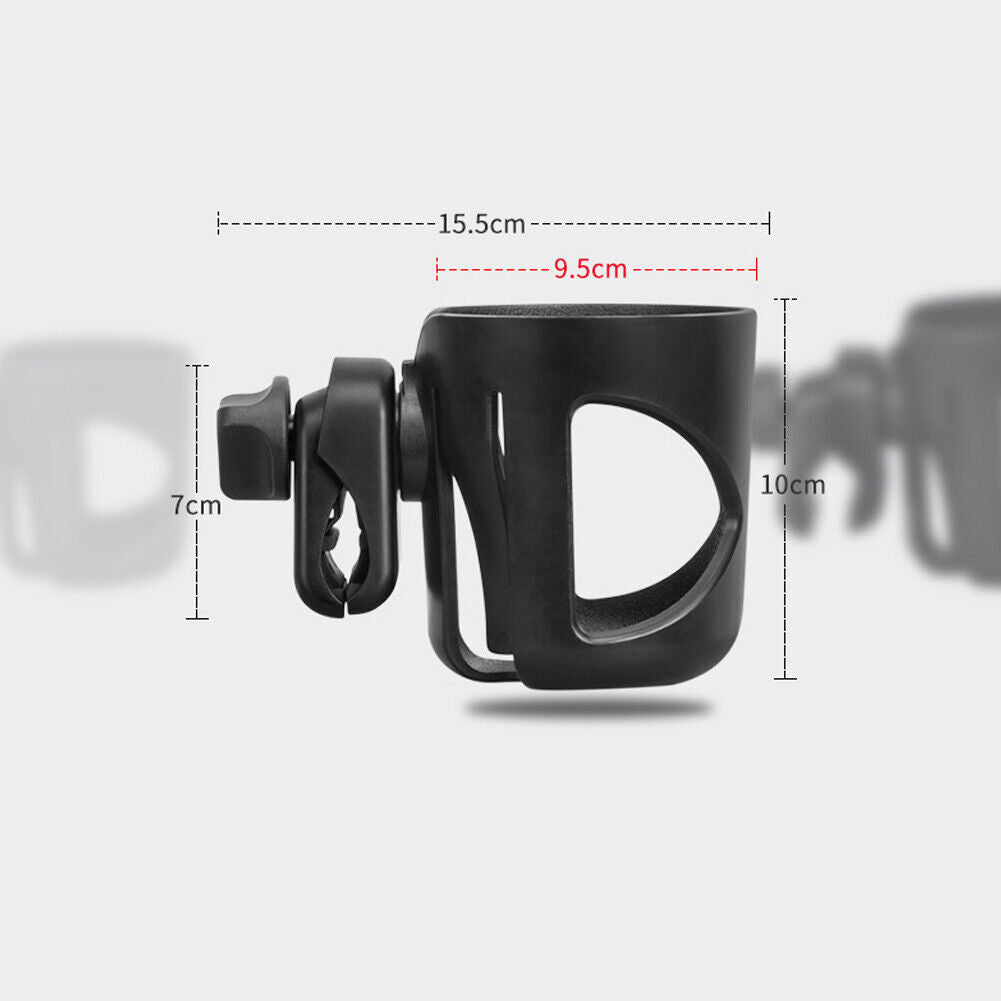 US Universal Stroller Cup Holder Bike Wheelchair 360 Degrees Rotation Clamp-on