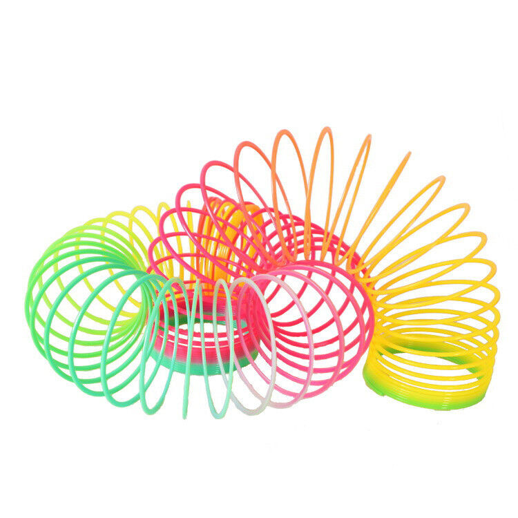 US Plastic Magic Rainbow Coil Spring Colorful Novelties Educational Toy Kid Gift