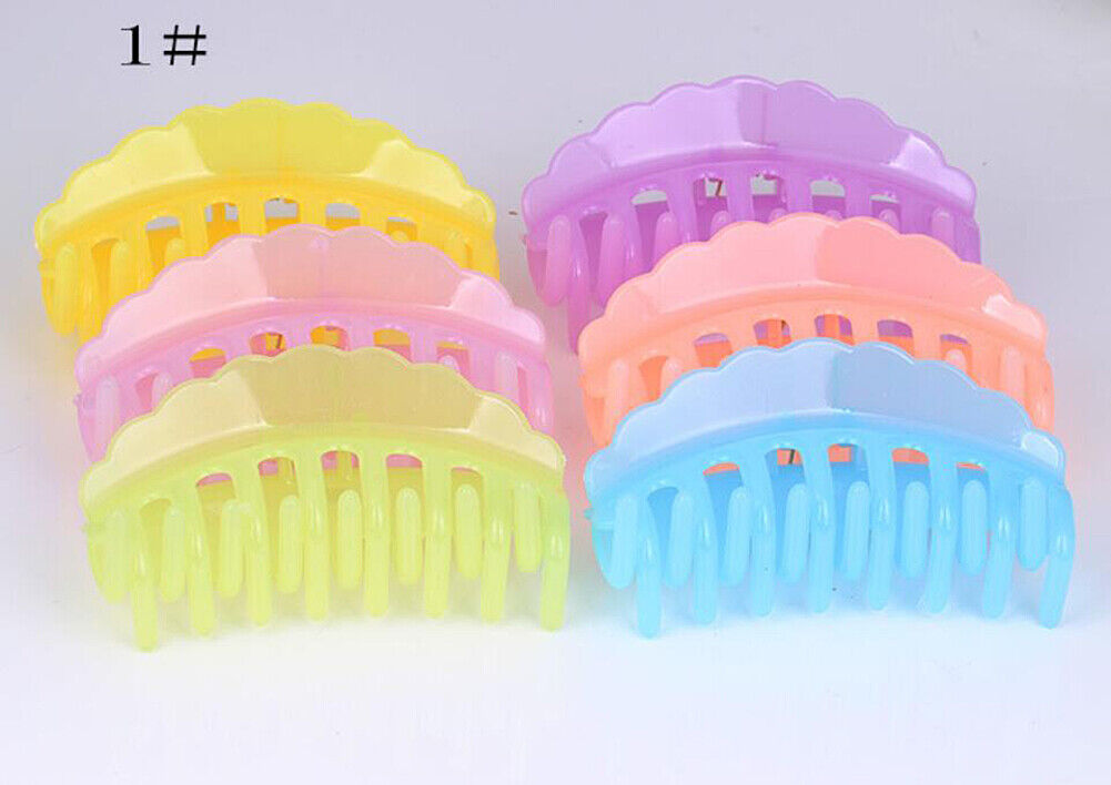 US 6~12 Pack Women Plastic Hair Claws Hair Clips Jumbo Various Styles Tortoise