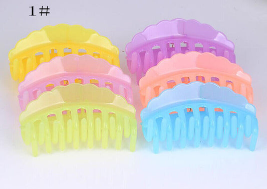 US 6~12 Pack Women Plastic Hair Claws Hair Clips Jumbo Various Styles Tortoise