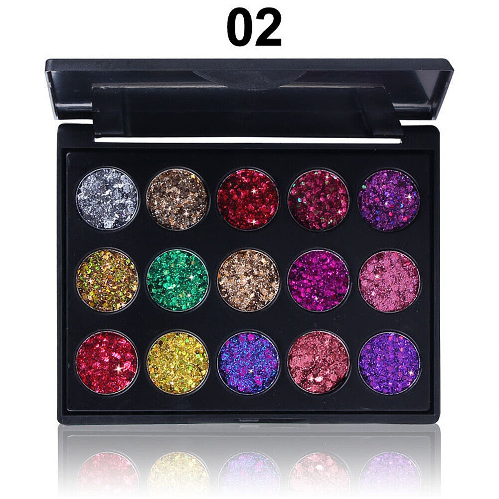 US Glitter Eyeshadow 15 Color Matte Makeup Kit Shimmer Eye Shadow Powder Palette