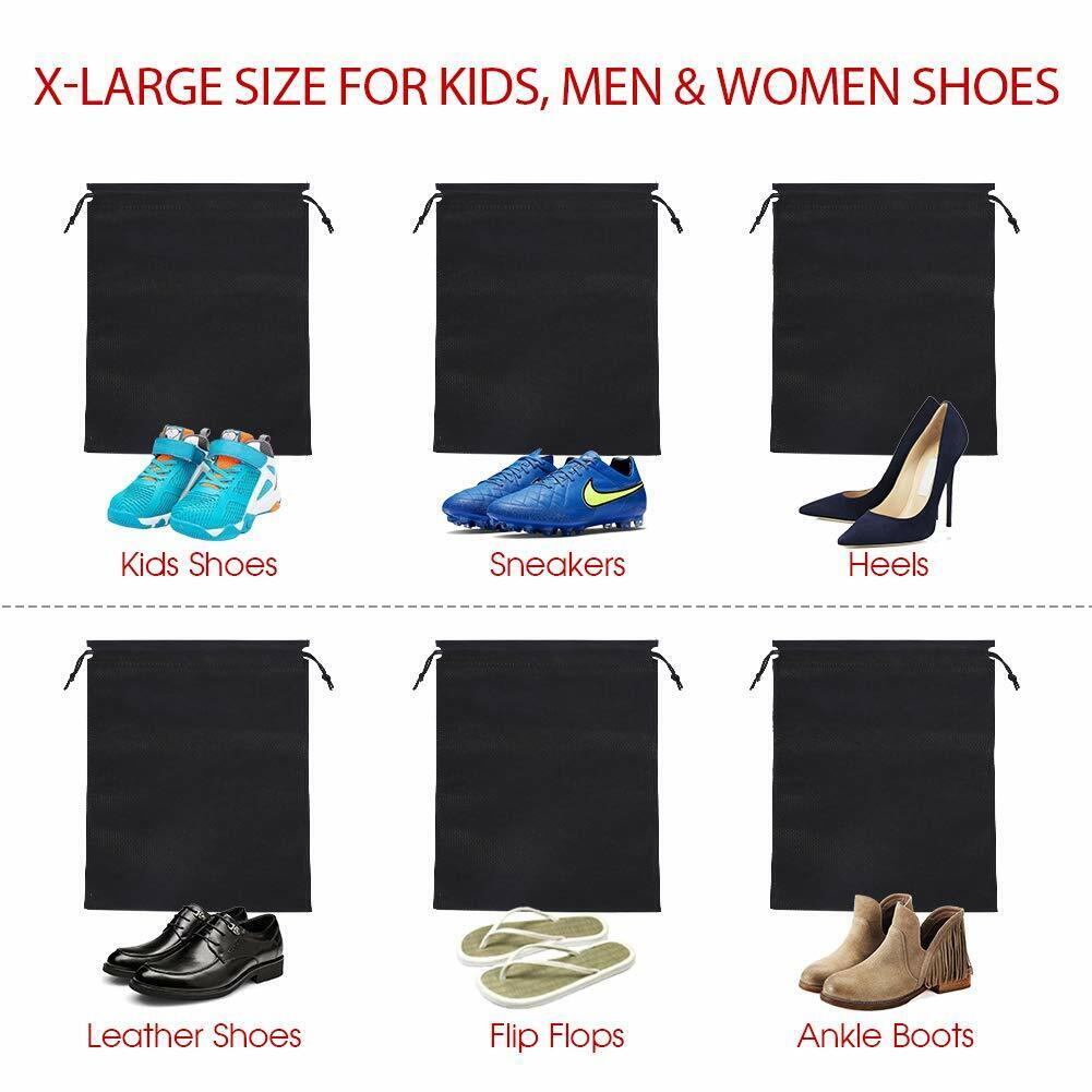 US 12PCS Boot Shoe Toy Storage Drawstring Bag Travel Organizer Large Dust-proof