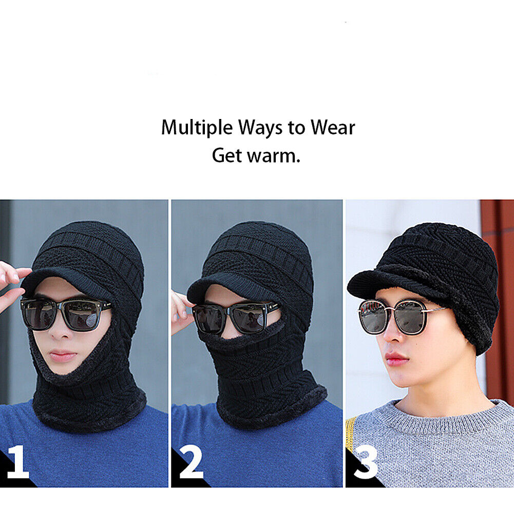 Balaclava Beanie Motorcycle Cycling Hood Hat Face Mask UV Wind Proof Cover Knit