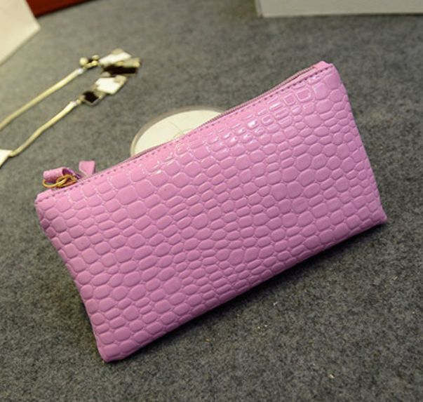 Crocodile/Stone Pattern Envelope Synthetic Leather Clutch Wrist/Shoulder Bag