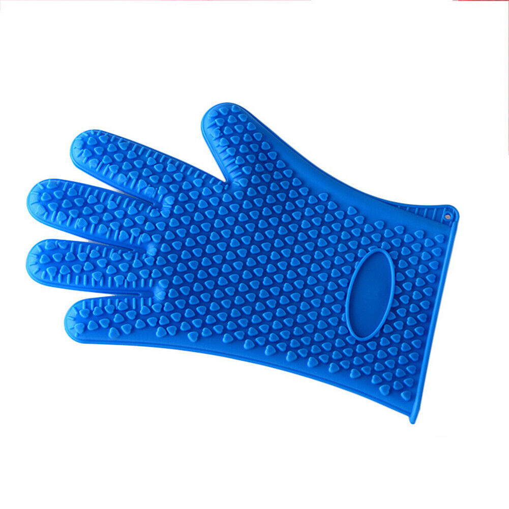 US Silicone BBQ Heat Resistant Gloves Grill Pot Holder Cooking Grip Oven Mitts