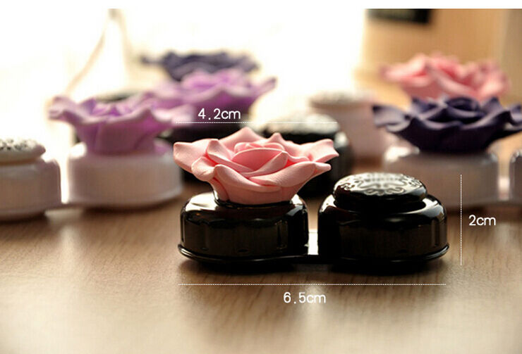 【US Stock】3D Fineest Rose Flower Travel Case Eye Care Kit Contact Lens HolderBox