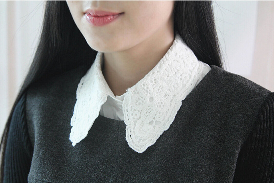 Choker Necklace Unisex Women Peter Pan Detachable Lapel Shirt Fake False Collar