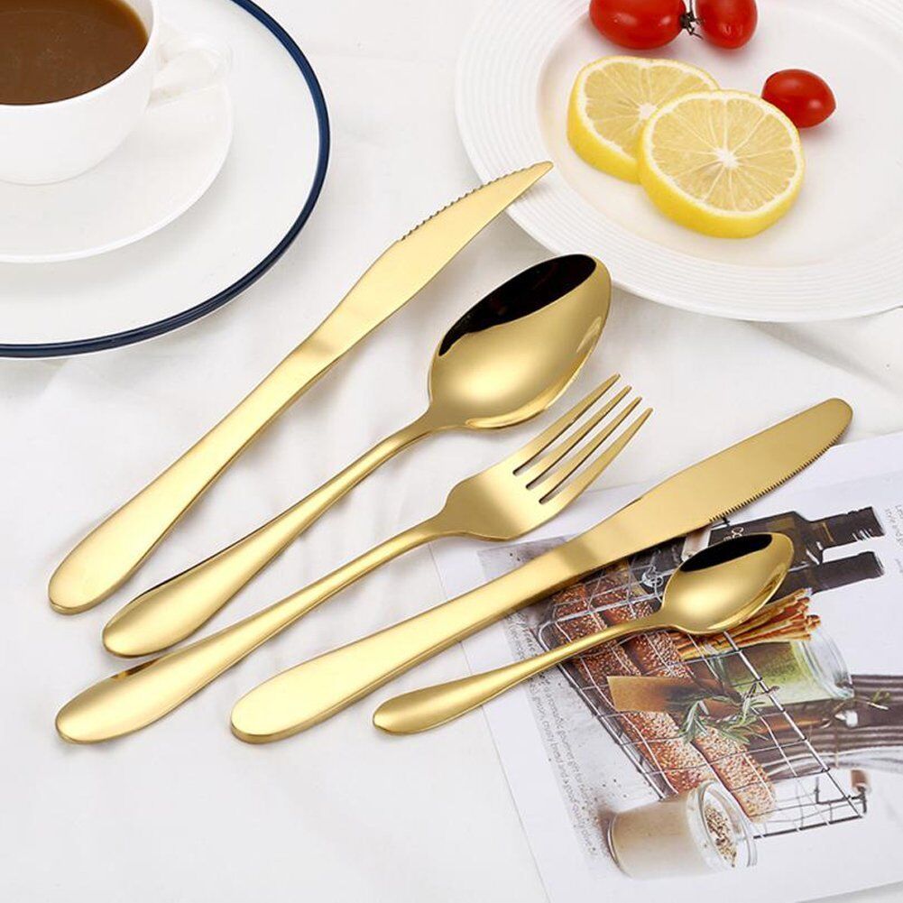 4Pcs Flatware Rainbow Dinnerware Stainless Steel Tableware Set Fork Spoon Knife