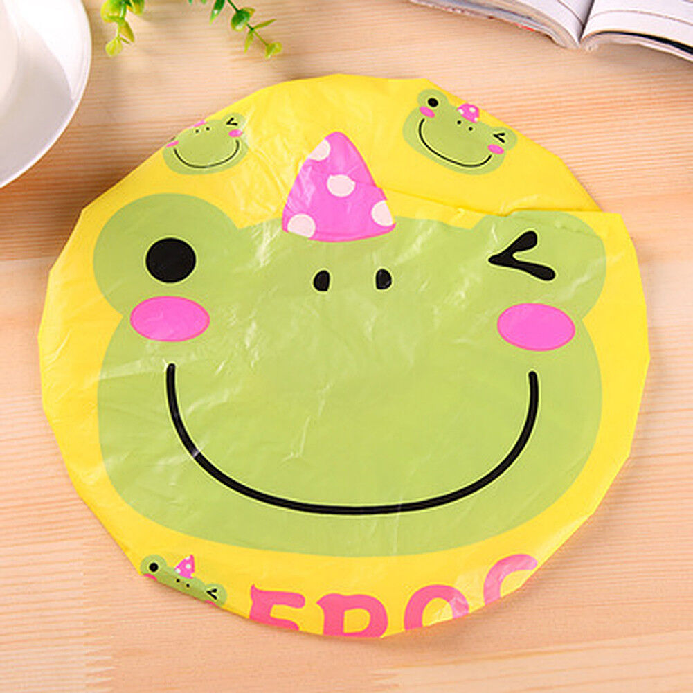 3-6 Pcs Women Shower Cap Waterproof Elastic Bath Hat Cleaning Hat Cute Kid Adult