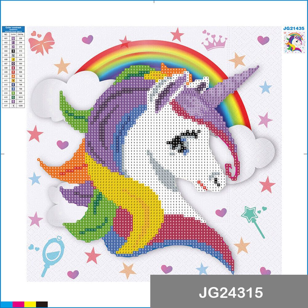 US DIY 5D Diamond Painting Unicorn Embroidery Art Decor Cross Stitch Kits Gifts