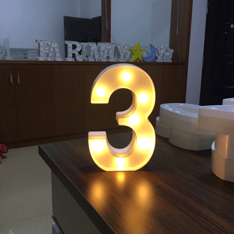 Light Up Letter LED Alphabet PlasticParty Sign Wedding Festival Stand Decoration