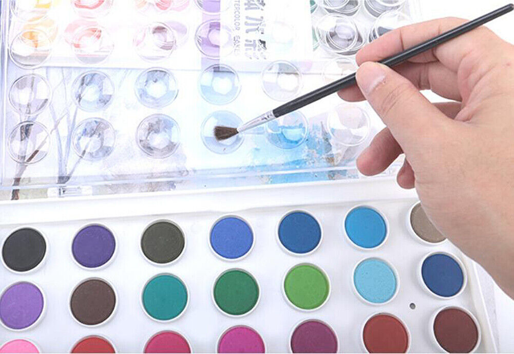 US 36 Color Fundamental Watercolor Pan Artist Set and/or 10 Paint Brushes