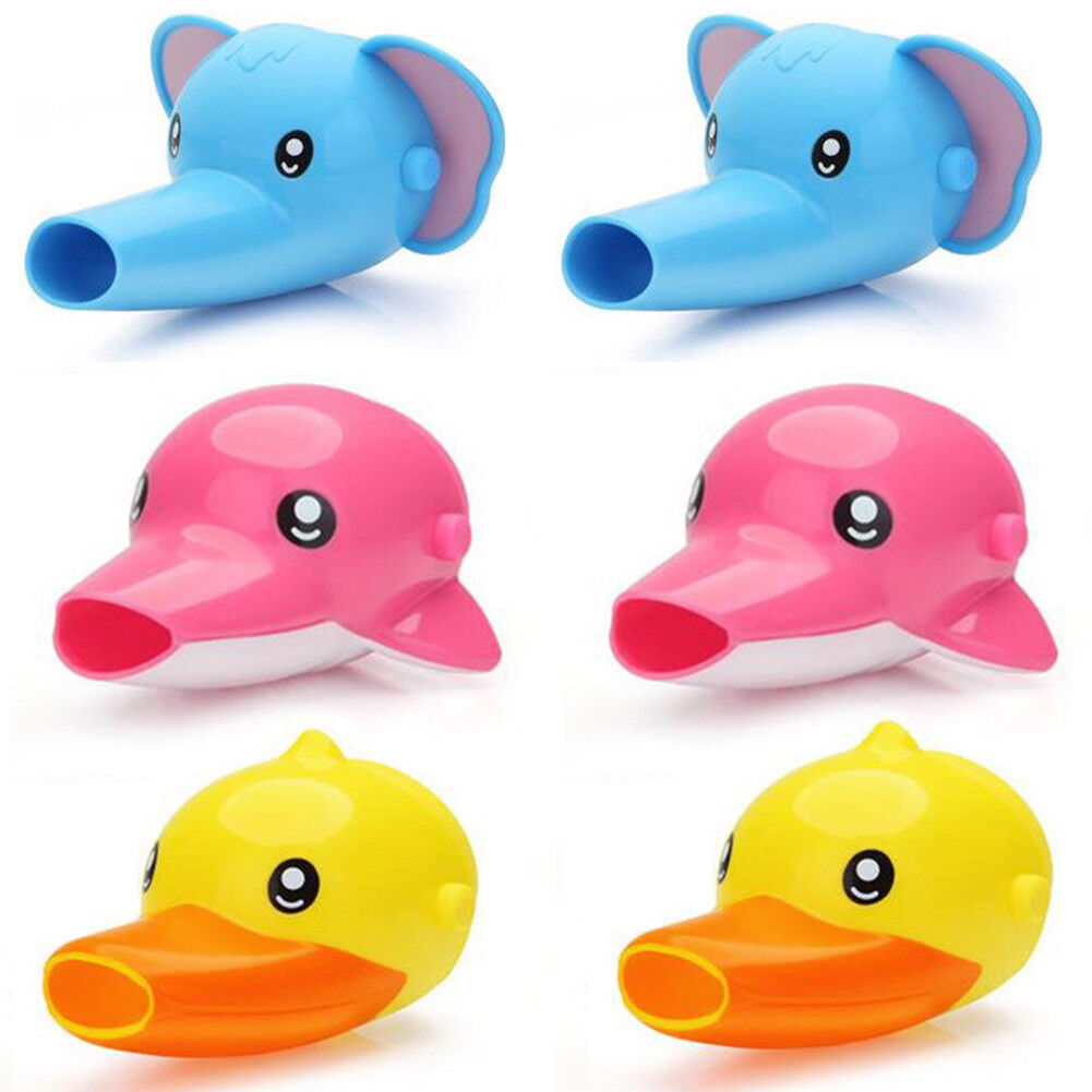 3~6 PCS Animal Faucet Extender for Kids Babies Sink Hand (Elephant+Duck+Dolphin)