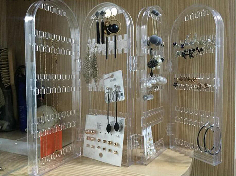 Jewelry Hanger Foldable Acrylic Earring Organizer Necklace Holder Bracelet Displ