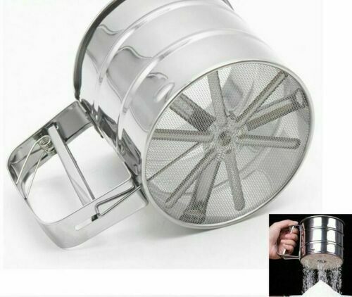 US Stainless Steel Mesh Flour Icing Sugar Sifter Sieve Strainer Cup Baking Tool