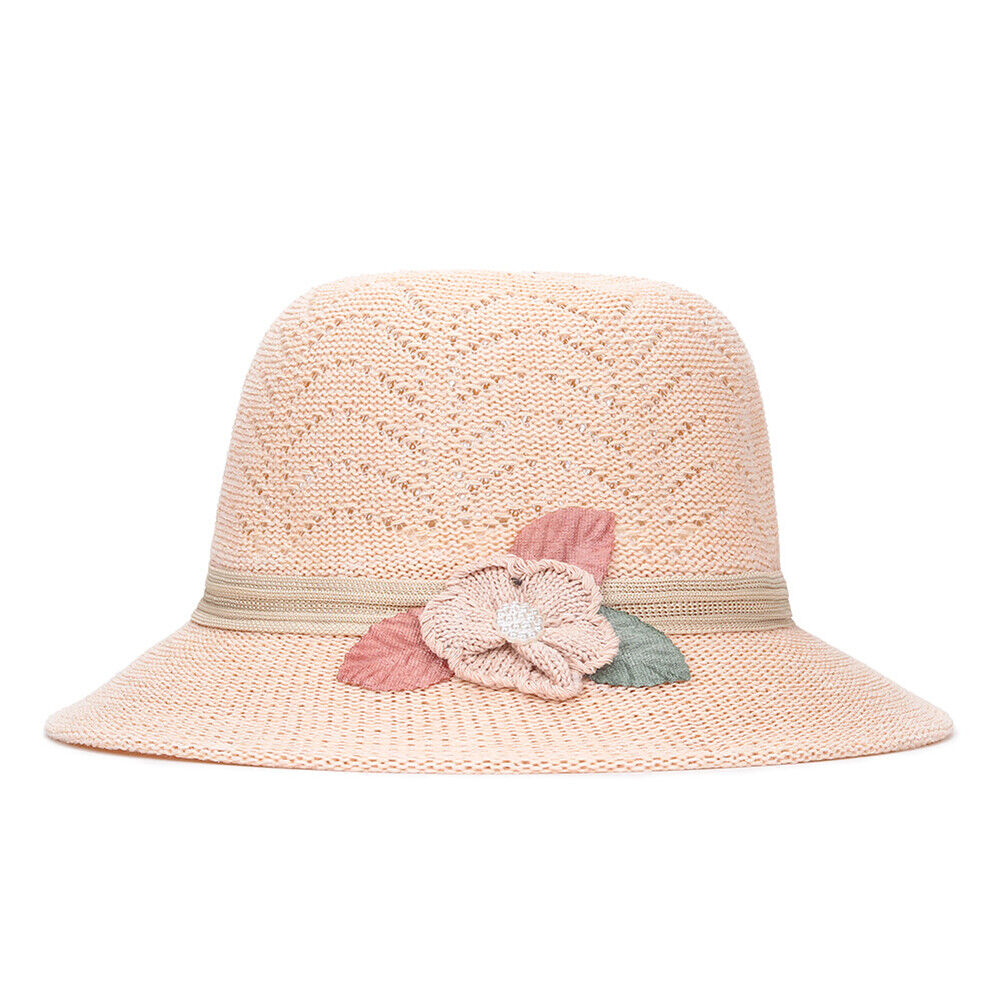 Magik Women Lady Summer Breathable Sun Braided Trim Straw Bowler Cap Cloche Hat