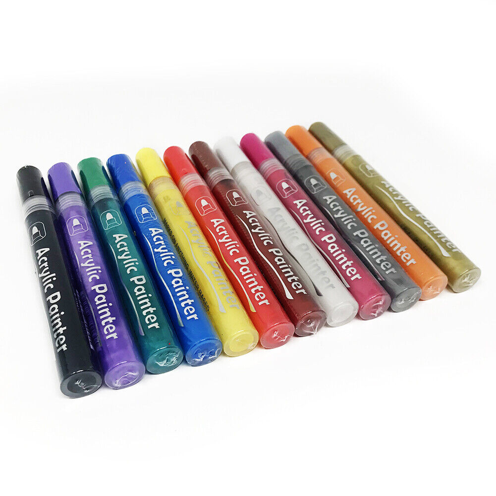 Acrylic Paint Marker Pens Set Pebble, Rock & Stone painting,Scrapbooking,Fabric