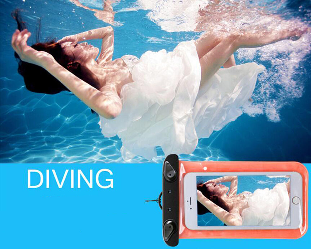 2 Pcs Waterproof Underwater Phone Pouch Bag Pack Case For Cellphone CarKey Watch