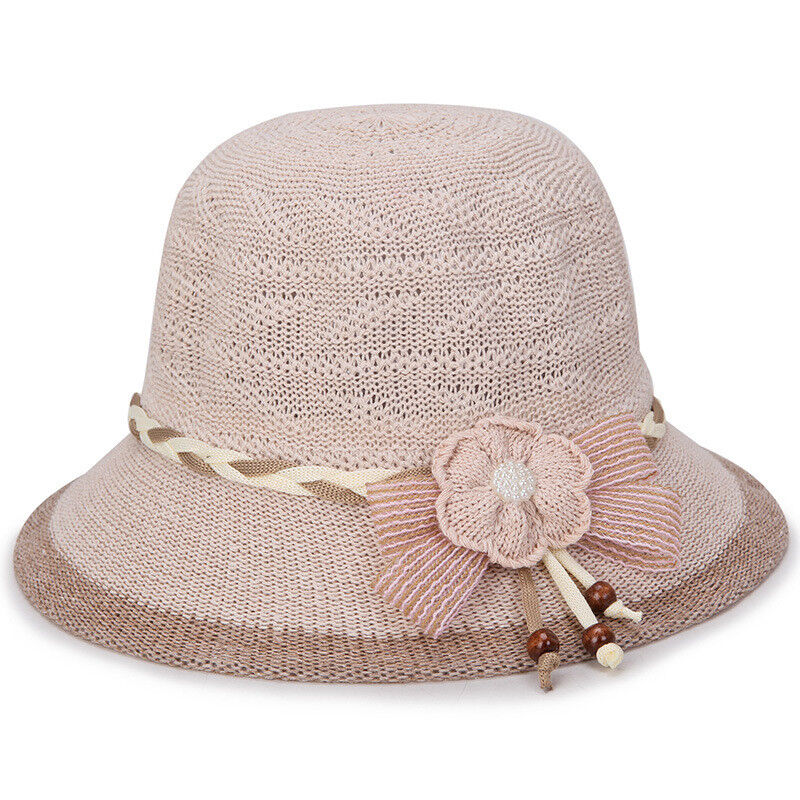 Magik Women Lady Summer Breathable Sun Braided Trim Straw Bowler Cap Cloche Hat