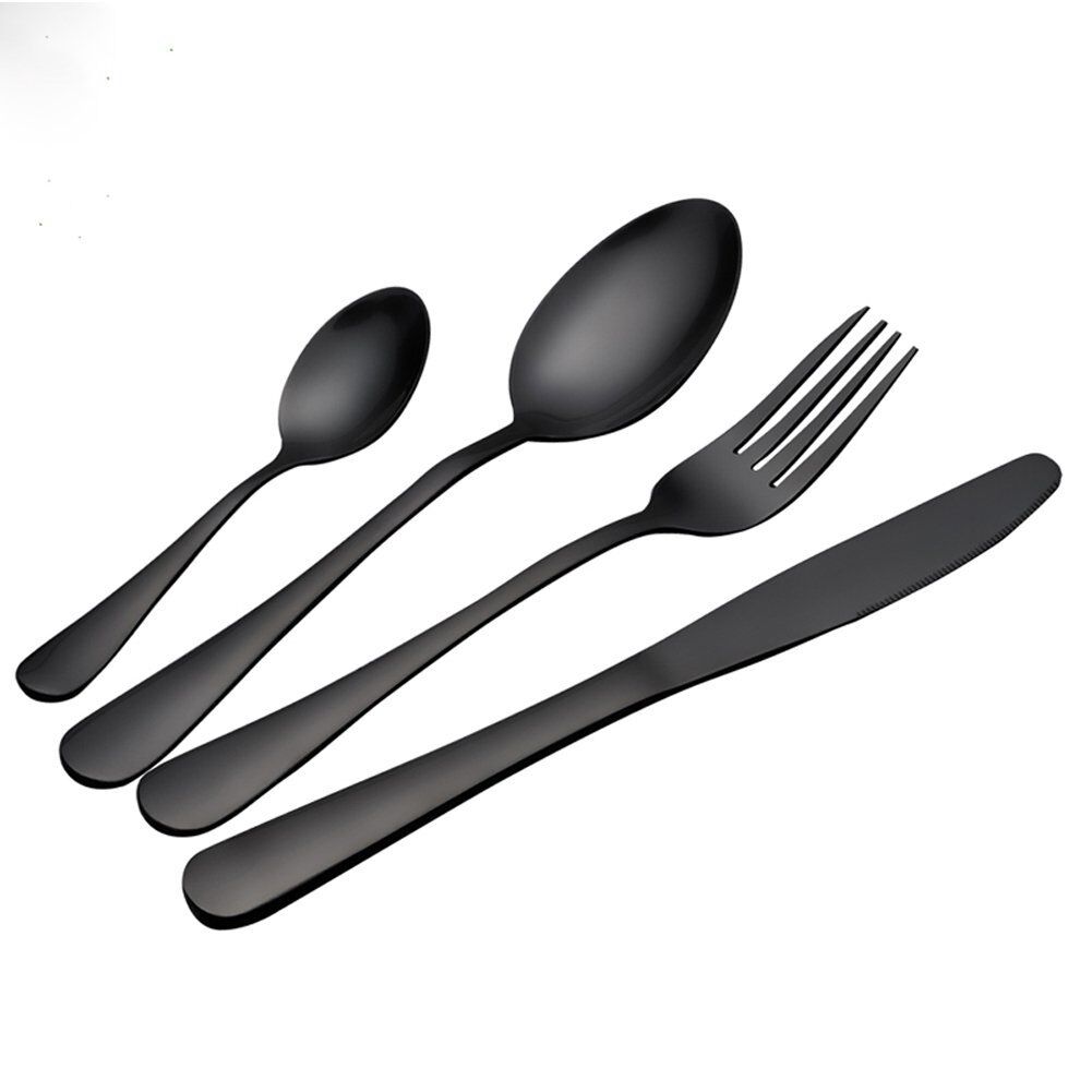 4Pcs Flatware Rainbow Dinnerware Stainless Steel Tableware Set Fork Spoon Knife