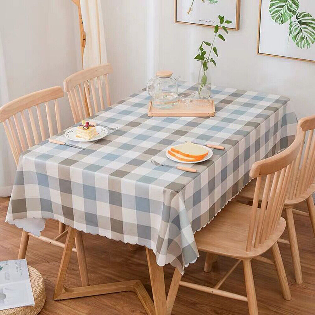 US Vinyl Square Table Cover Wipe Clean PVC Tablecloth Oil-Proof/Waterproof Stain