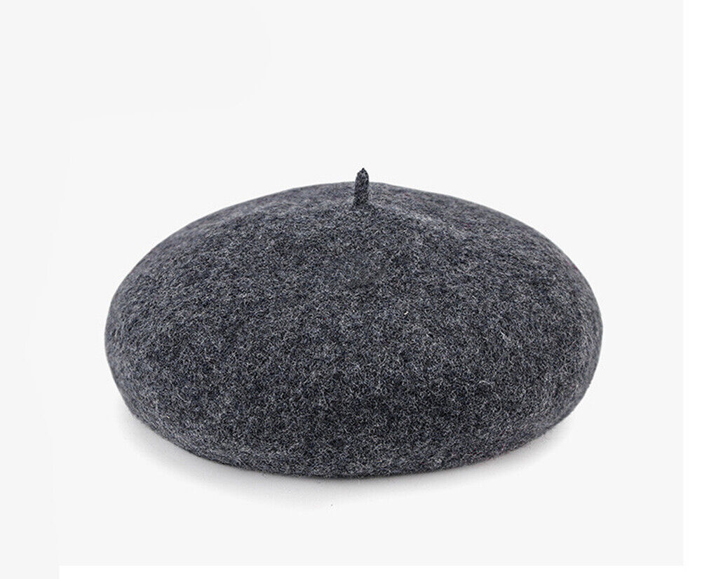 US Beanie Beret Winter Warmer French Artist Hats Ski Caps 95% Wool Solid Color