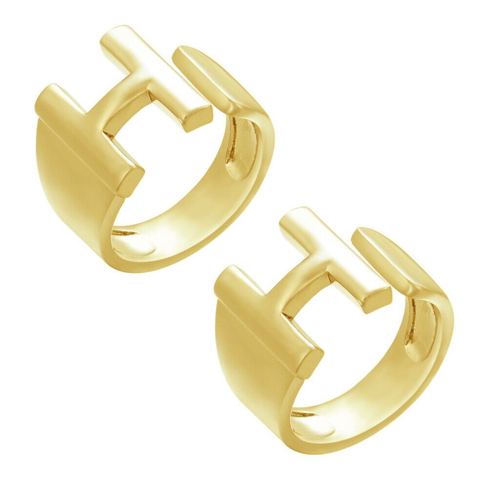 US Alphabet Letter A to Z Resizable Knuckle Ring Initial Gold Silver Letter Ring