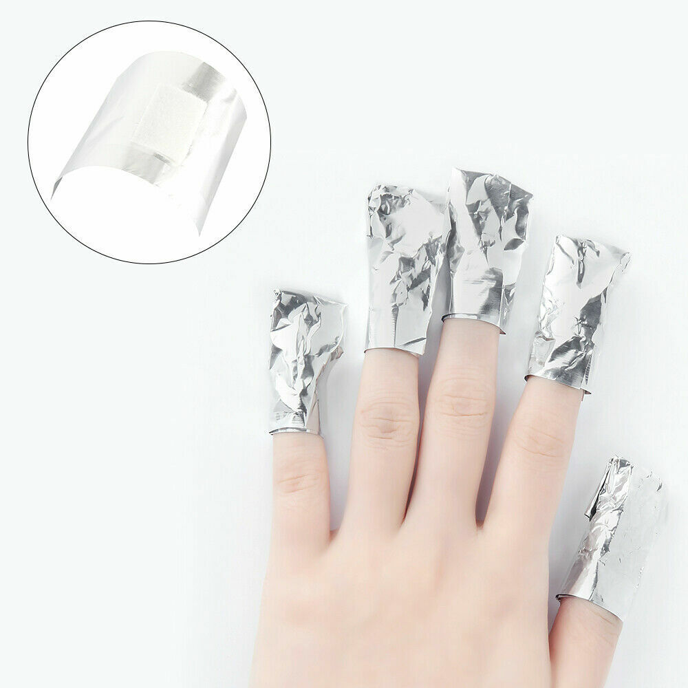 US 100-500Pcs Aluminium Foil Nail Wraps Art Soak Off Gel Polish Remover Cleaner