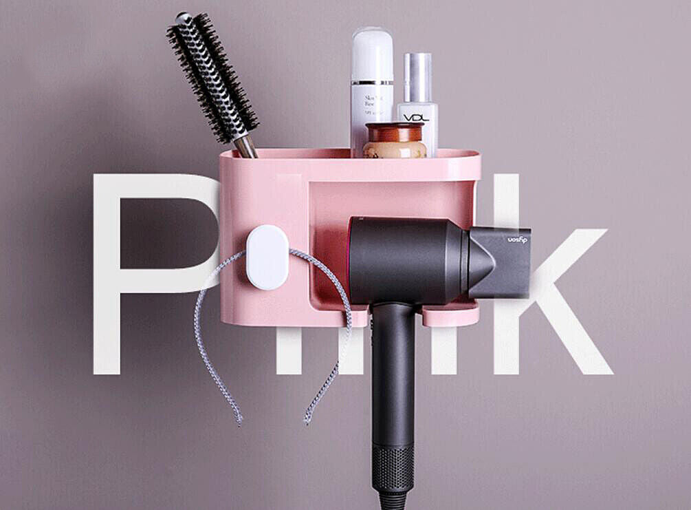 Hair Dryer Holder Self-Adhesive Hanging Rack Organizer Hook Spiral Caddy Bracket