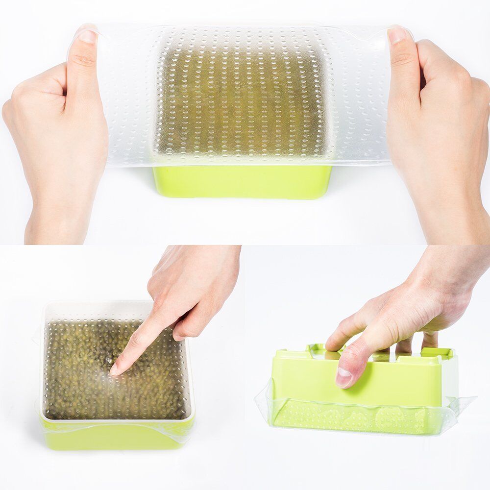 4~6 Pack Stretch Reusable Silicone Bowl Food Storage Wraps Cover Seal Fresh Lids