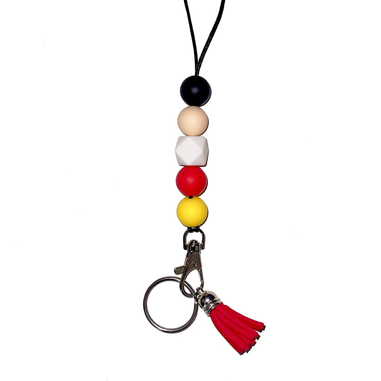 US Handmade Silicone Beaded Lanyard Teacher Nurse Employees Students with Tassel