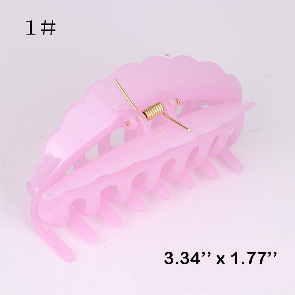 US 6~12 Pack Women Plastic Hair Claws Hair Clips Jumbo Various Styles Tortoise