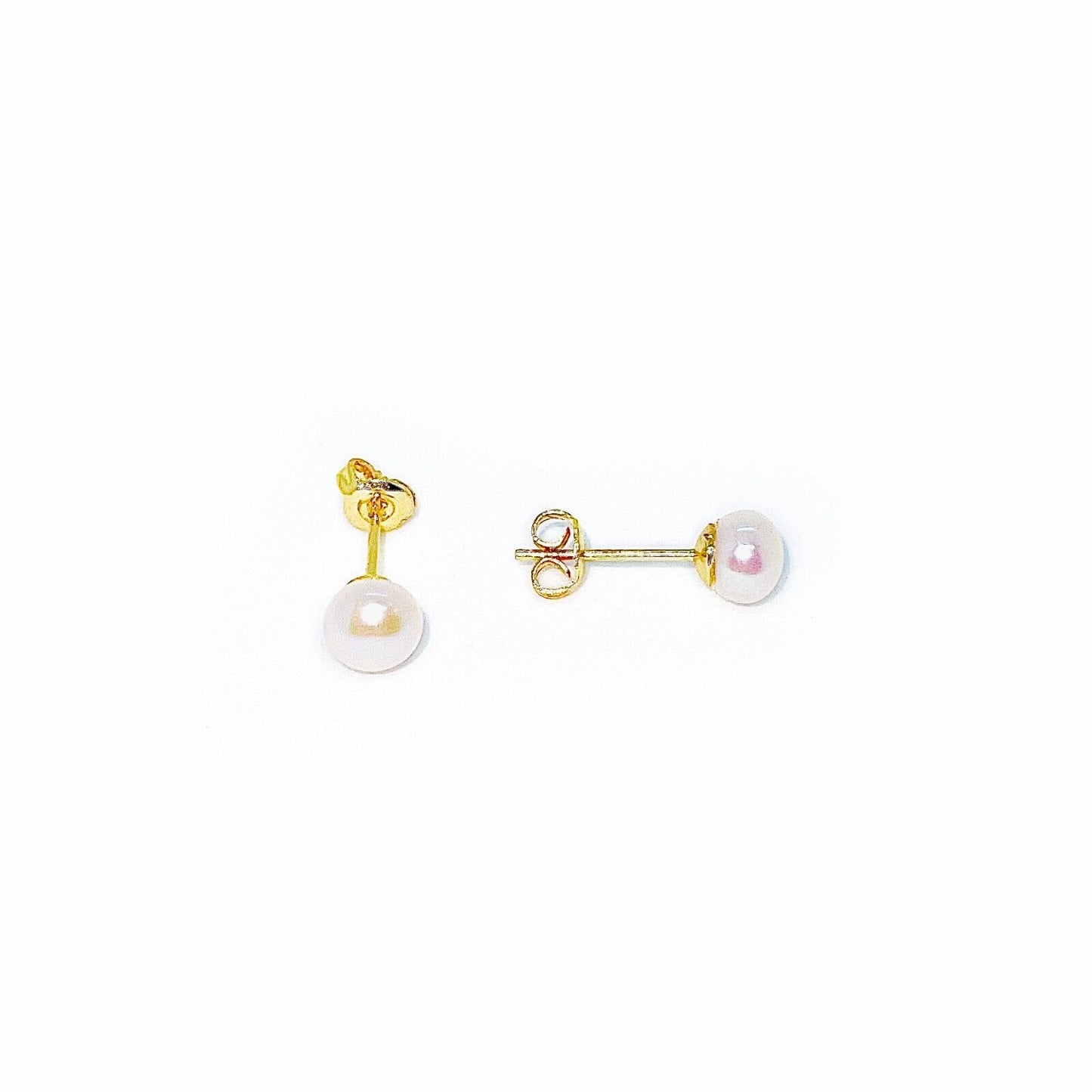 US Real Freshwater Cultured Button AA Pearl Earring Studs High Luster Gift Women